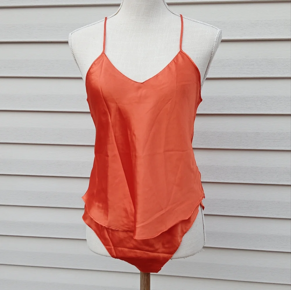 NWOT! Vintage, Orange Bra and Panty Set, High Waisted, Also something in Black - Picture 3 of 7